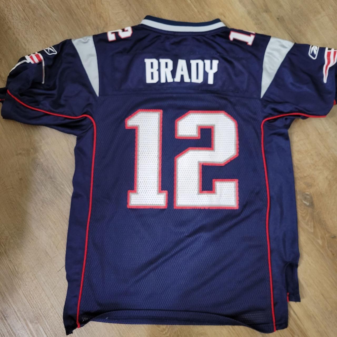 Kids Tom Brady patriots jersey size xl youth - Depop