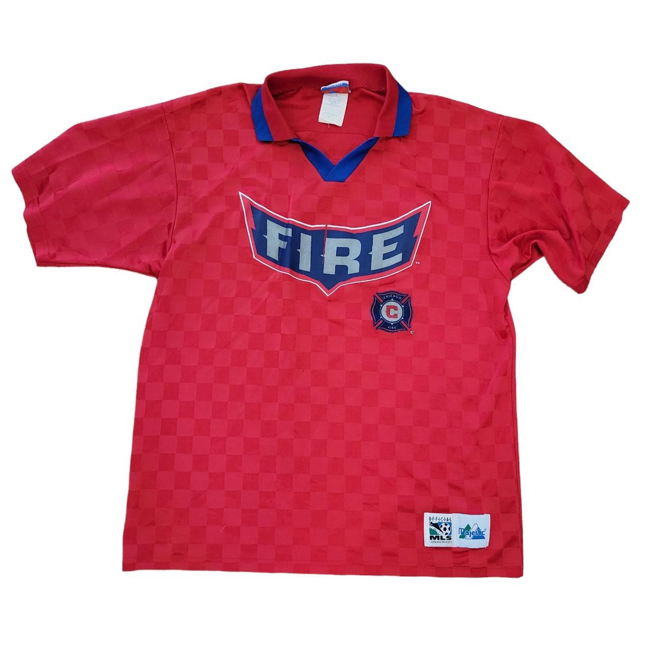 Vintage Chicago fire MLS soccer 90s jersey Tagged - Depop