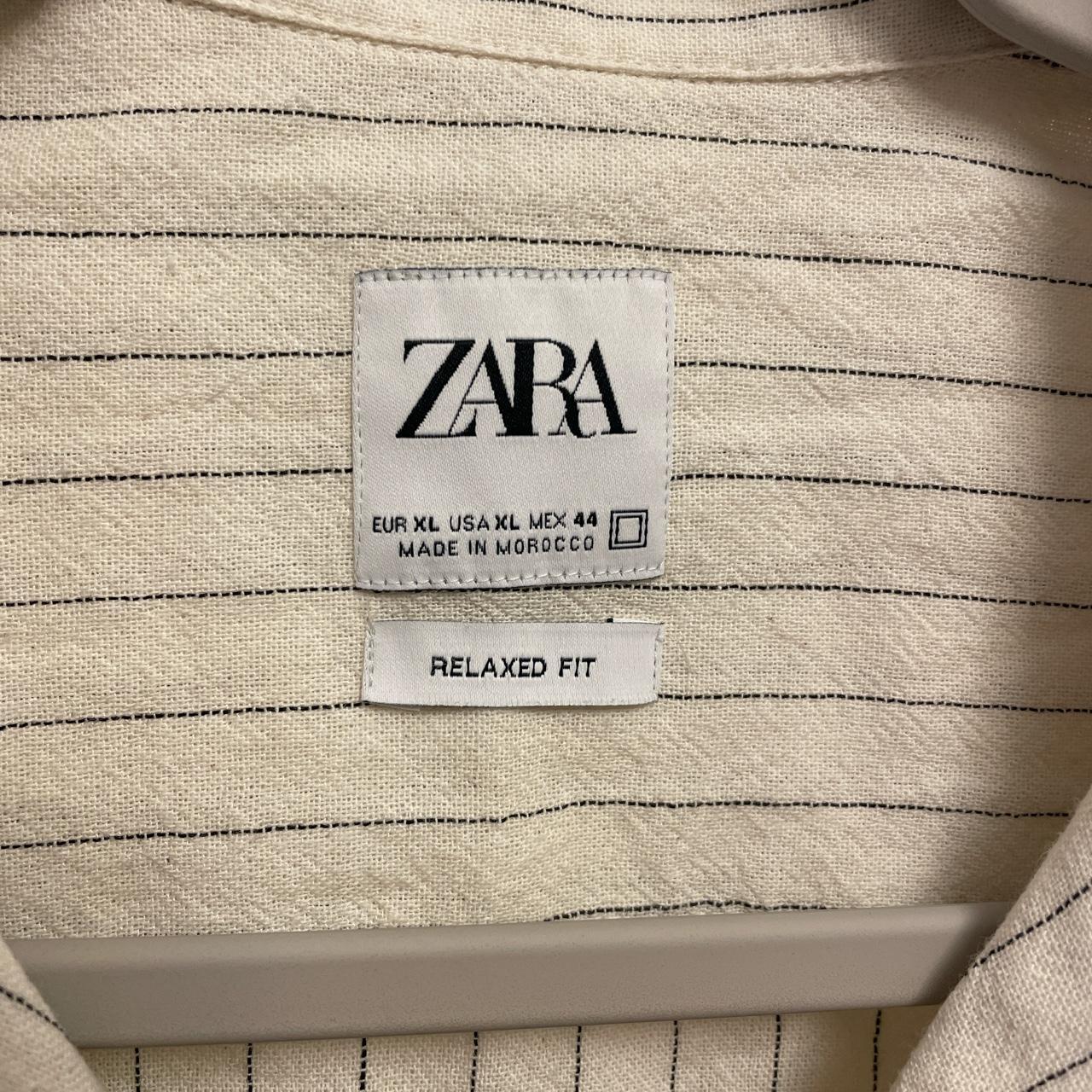 Zara Men's Cream and Black Shirt | Depop