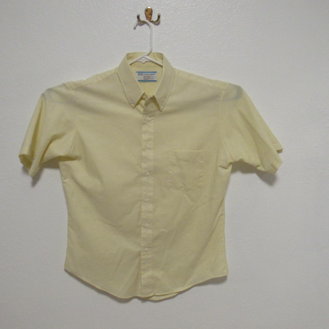 Vintage Sears Perma-Prest Shirt Mens Yellow Short...