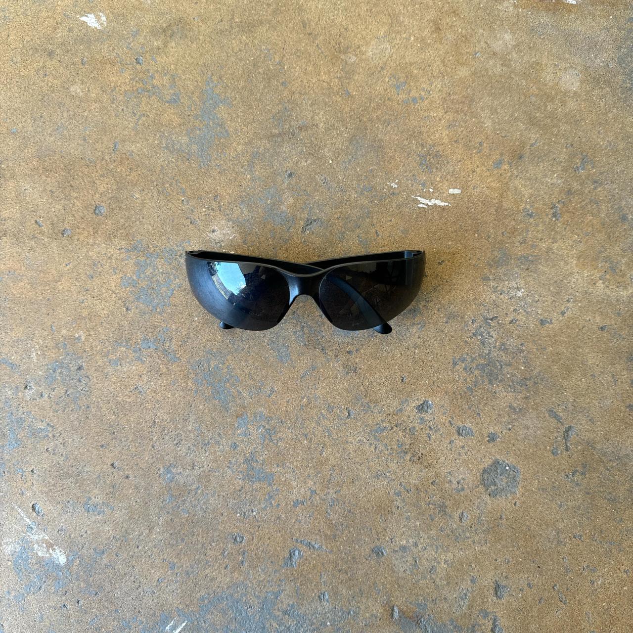 2000s all-black sunglasses cool stylish sunglasses... - Depop