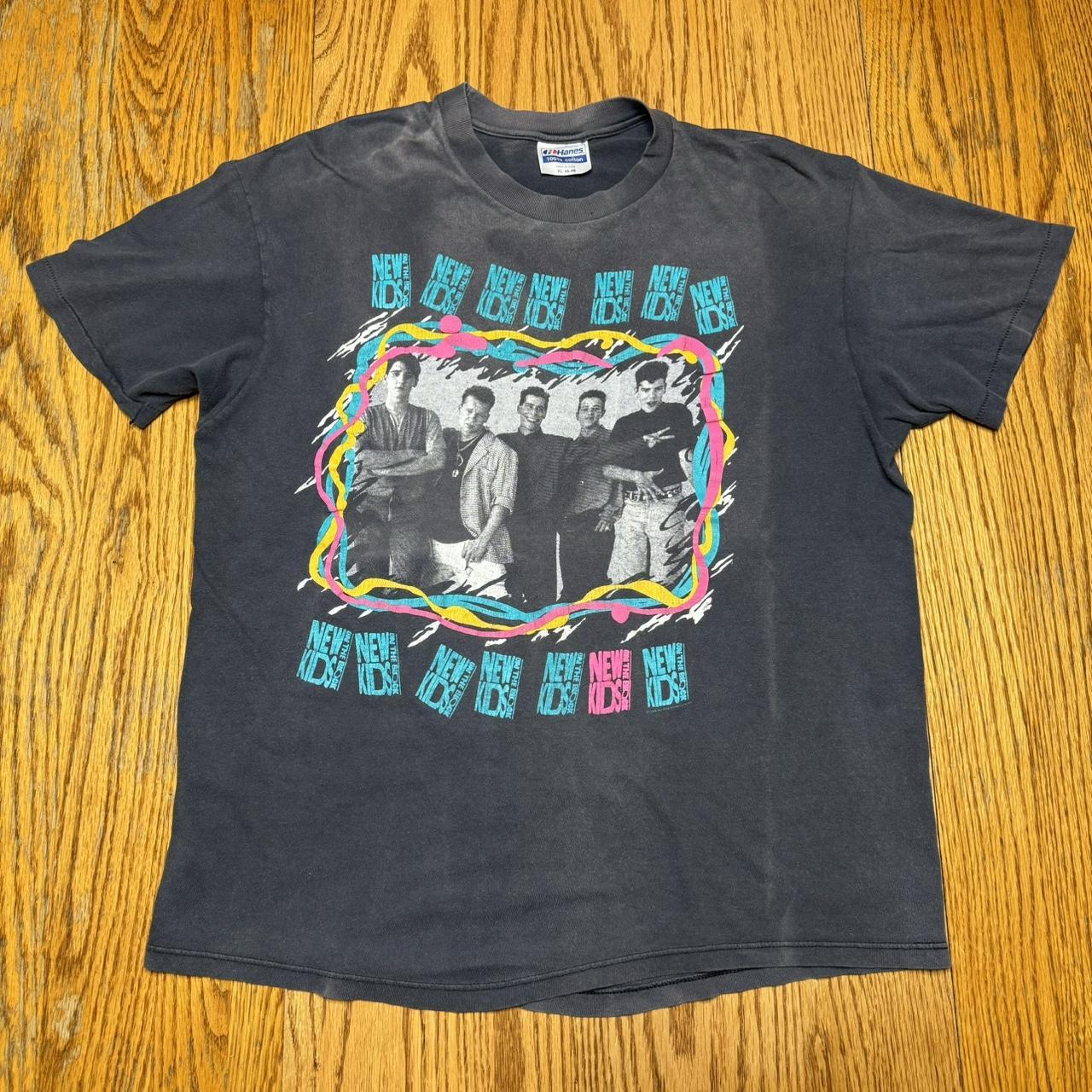 Hanes◇80s/NEW KIDS ON THE BLOCK/Tシャツ/M/コットン/WHT