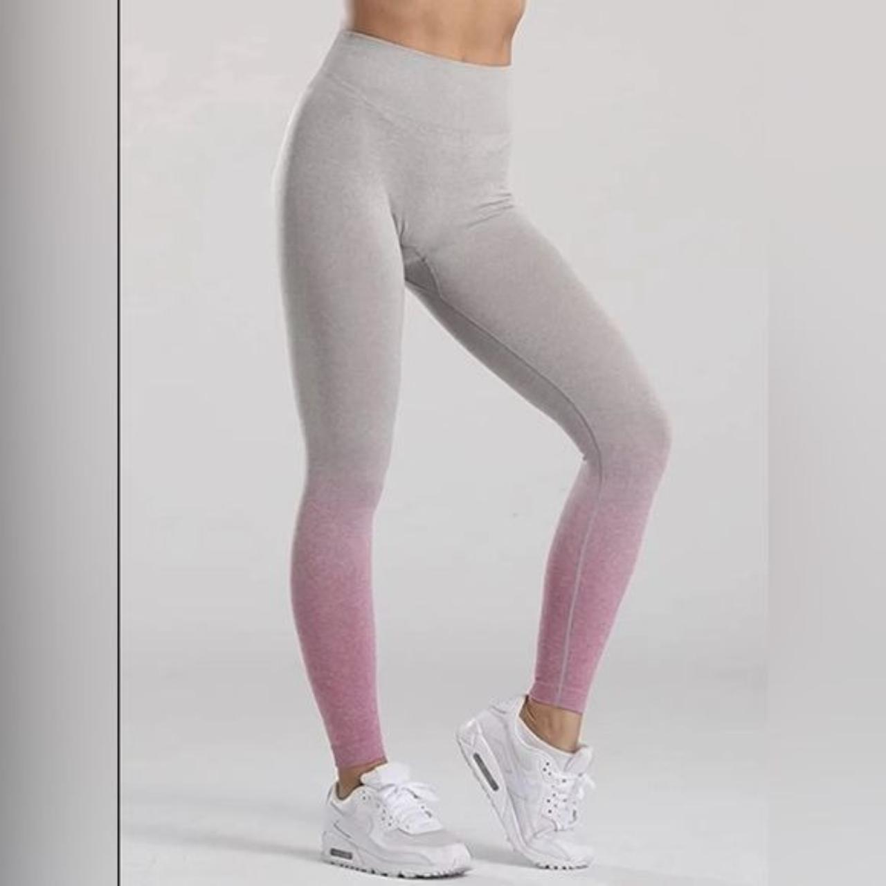 GYMSHARK ADAPT OMBRE Seamless Leggings Womens READ Gray Pink Gym Training  Yoga $6.98 - PicClick