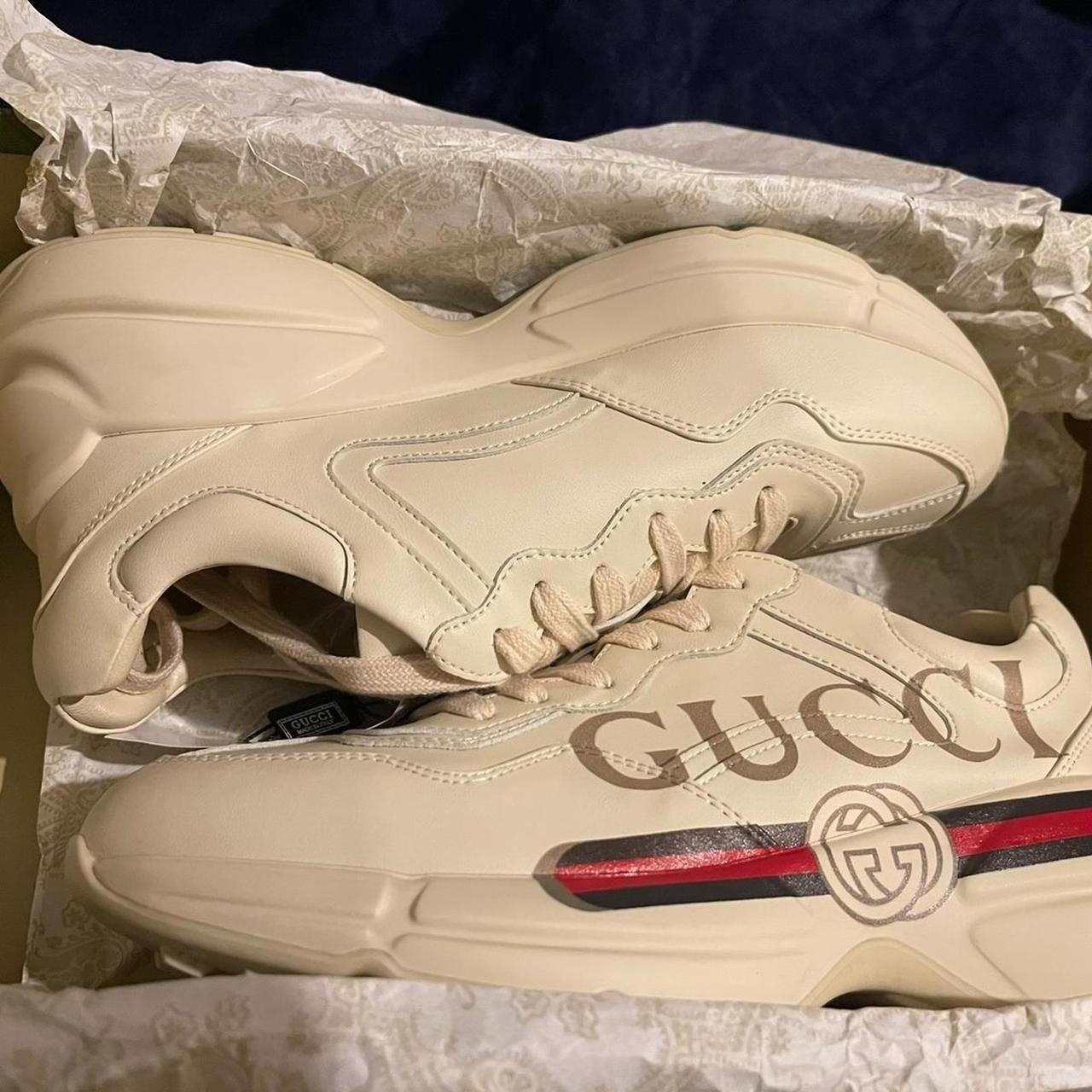 Gucci Women's Cream Trainers | Depop