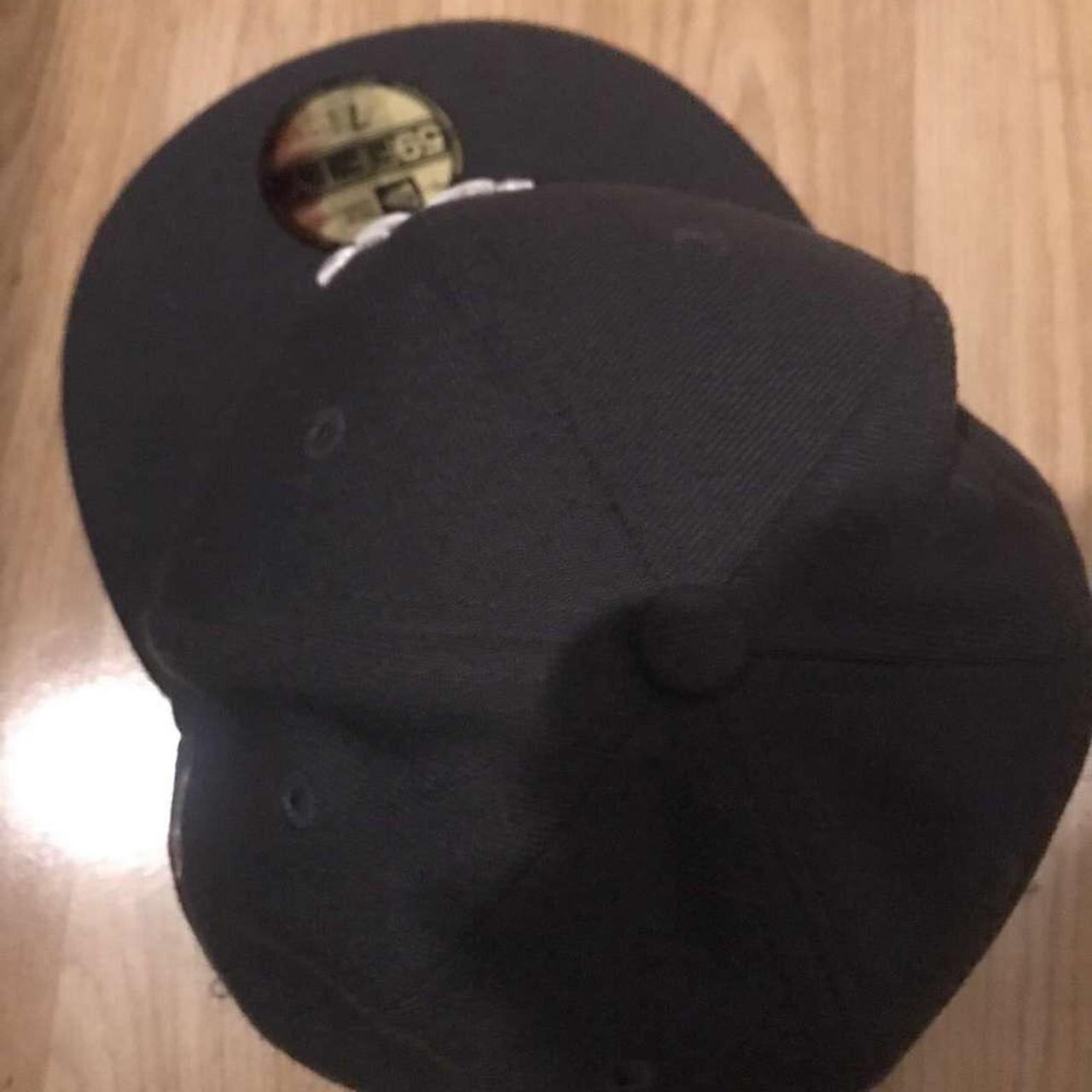 New Era Men's Black and White Hat | Depop