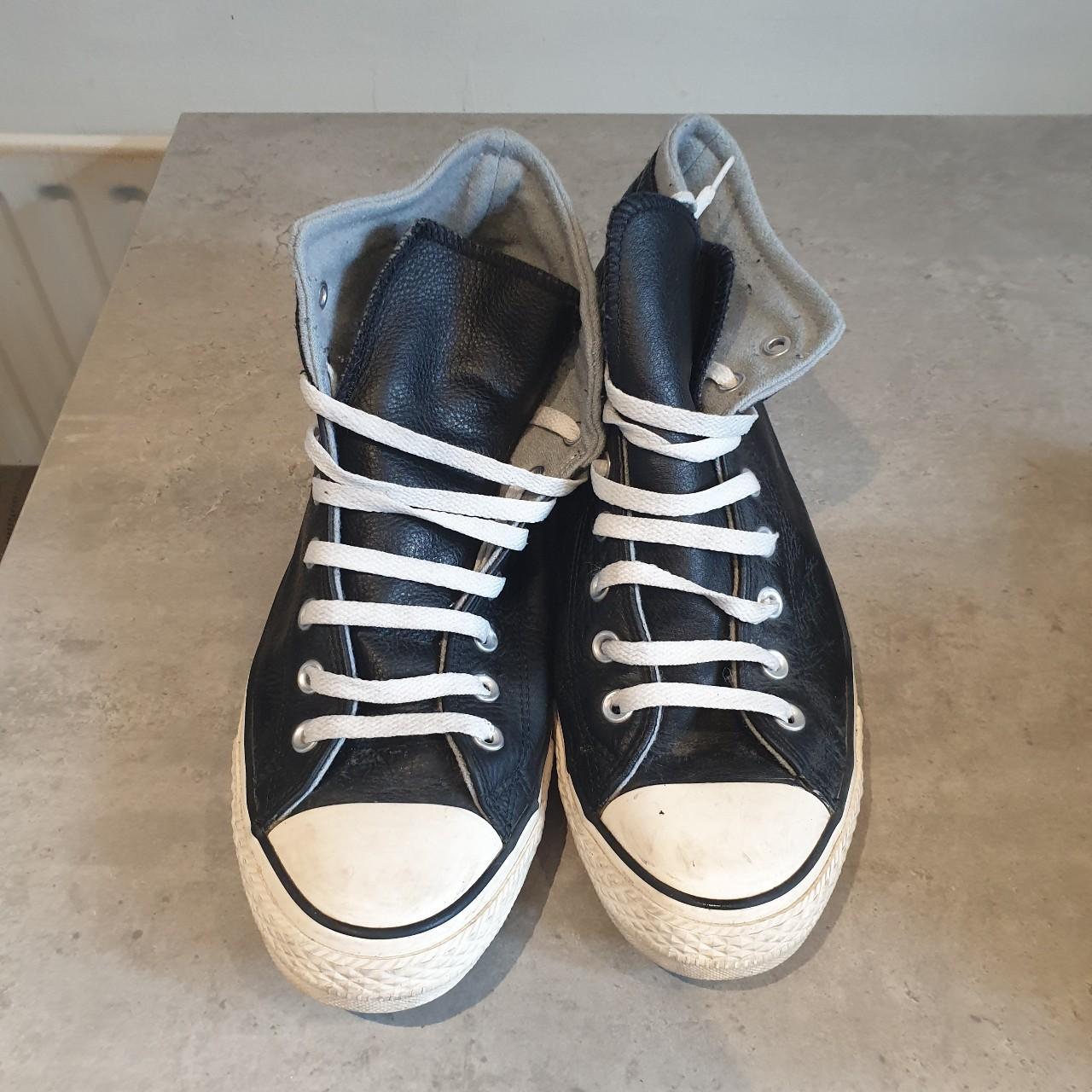 Mens Converse Allstar chuck taylor High in leather... - Depop