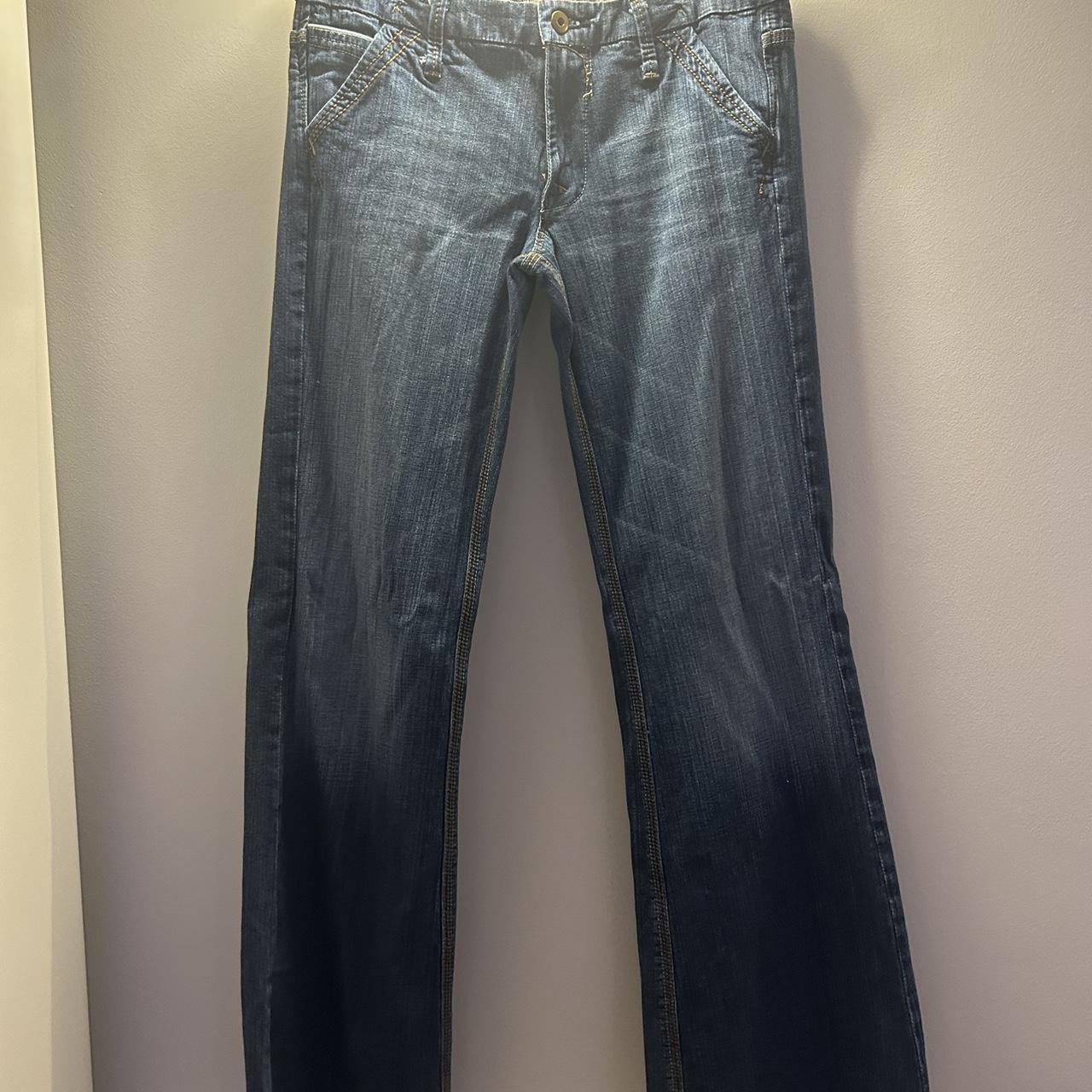 Old Newlook wide leg jeans. Dark wash. Worn... - Depop