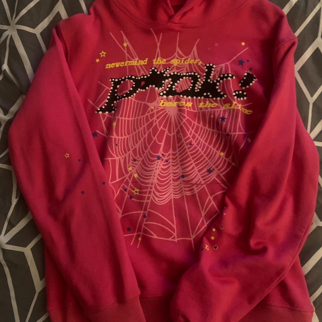 Pink Sp5der Atlanta Hoodie Bought in Cook Group - Depop