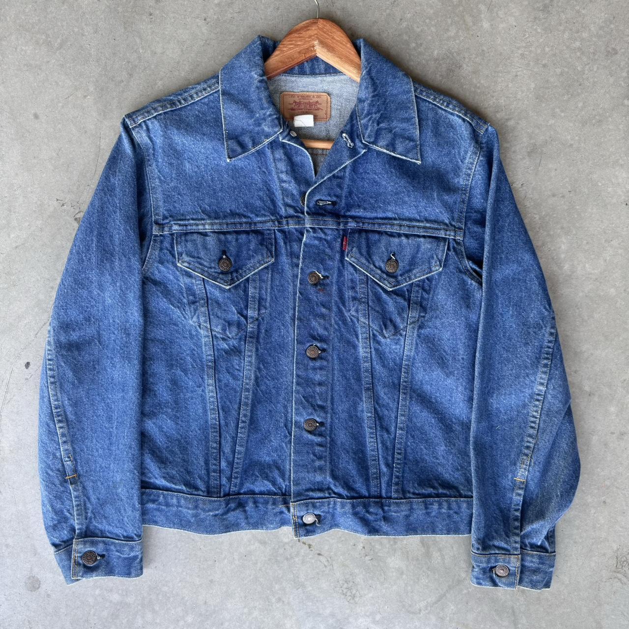 Levi's type 3 1970s blue denim jacket, made in USA... - Depop