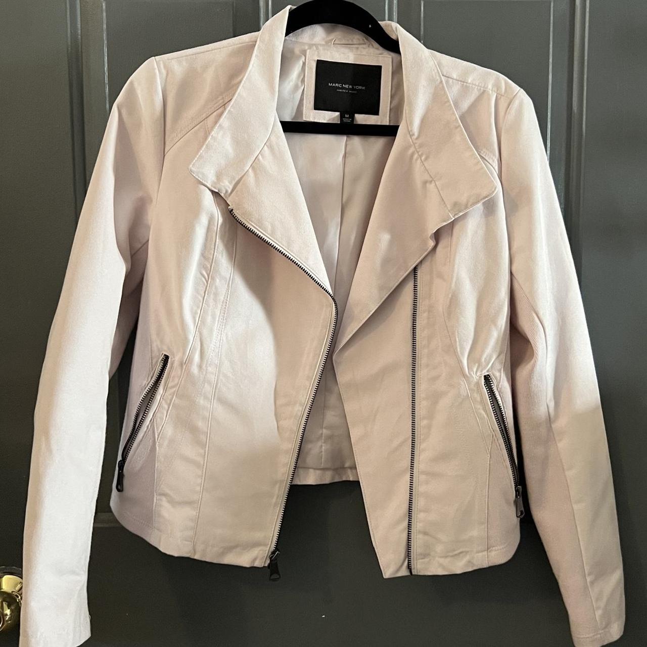 🌸 Light pink Andrew Marc motostyle jacket. Medium... Depop