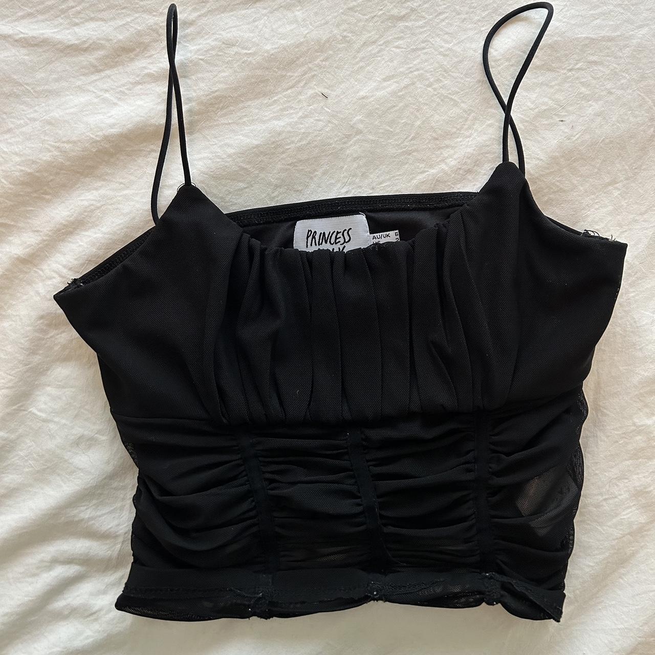 Princess Polly Women's Black Crop-top | Depop