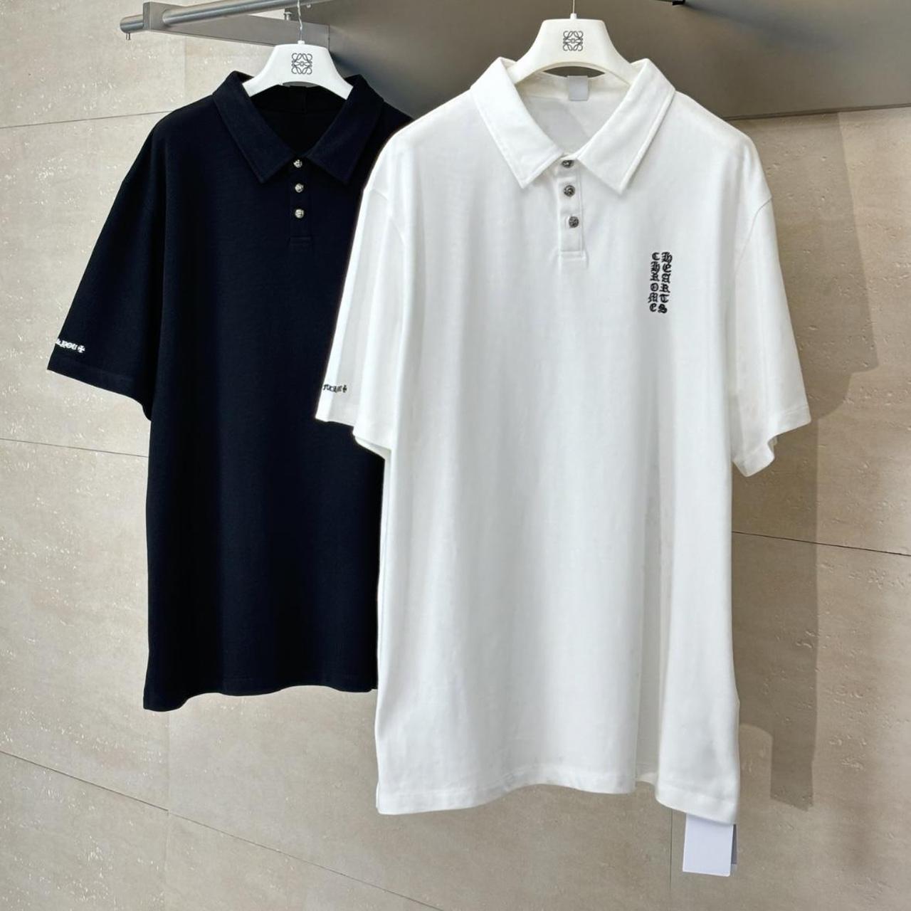 トップス Chrome Hearts polo shirt sizeS white Chrome Hearts polo Size L New with tags Text | Depop