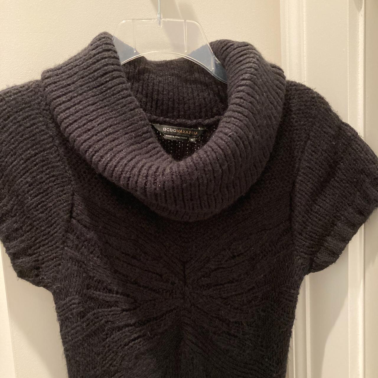 BCBGMAXAZRIA Knit wool sweater dress with cowl neck