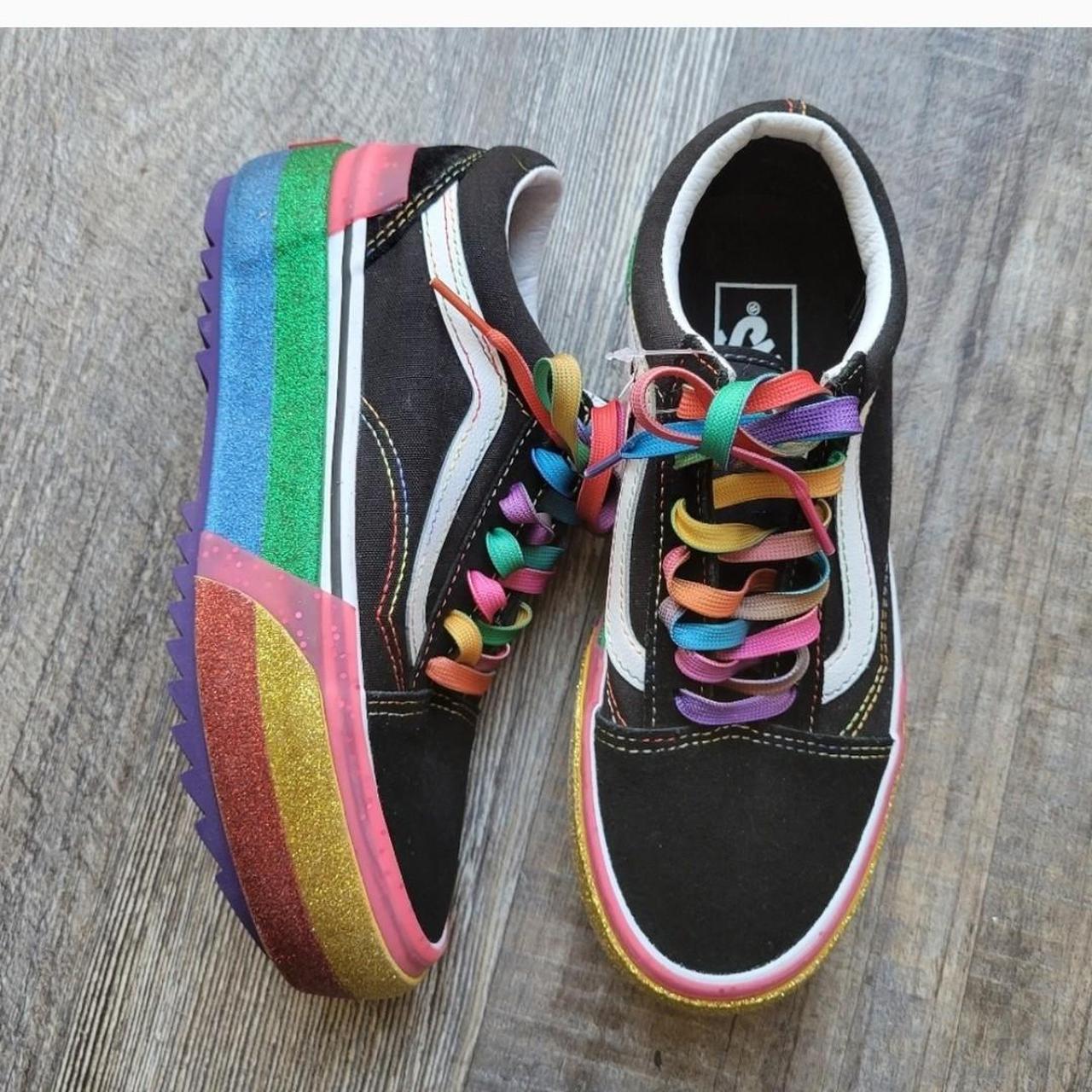 Vans platform sale rainbow