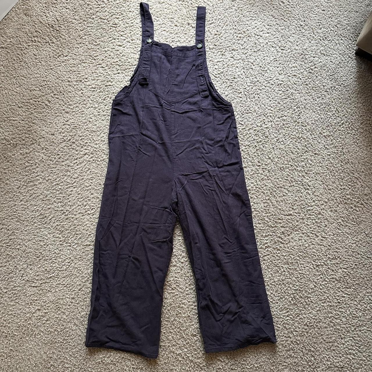 purple overalls with pockets, oversized, flared... - Depop