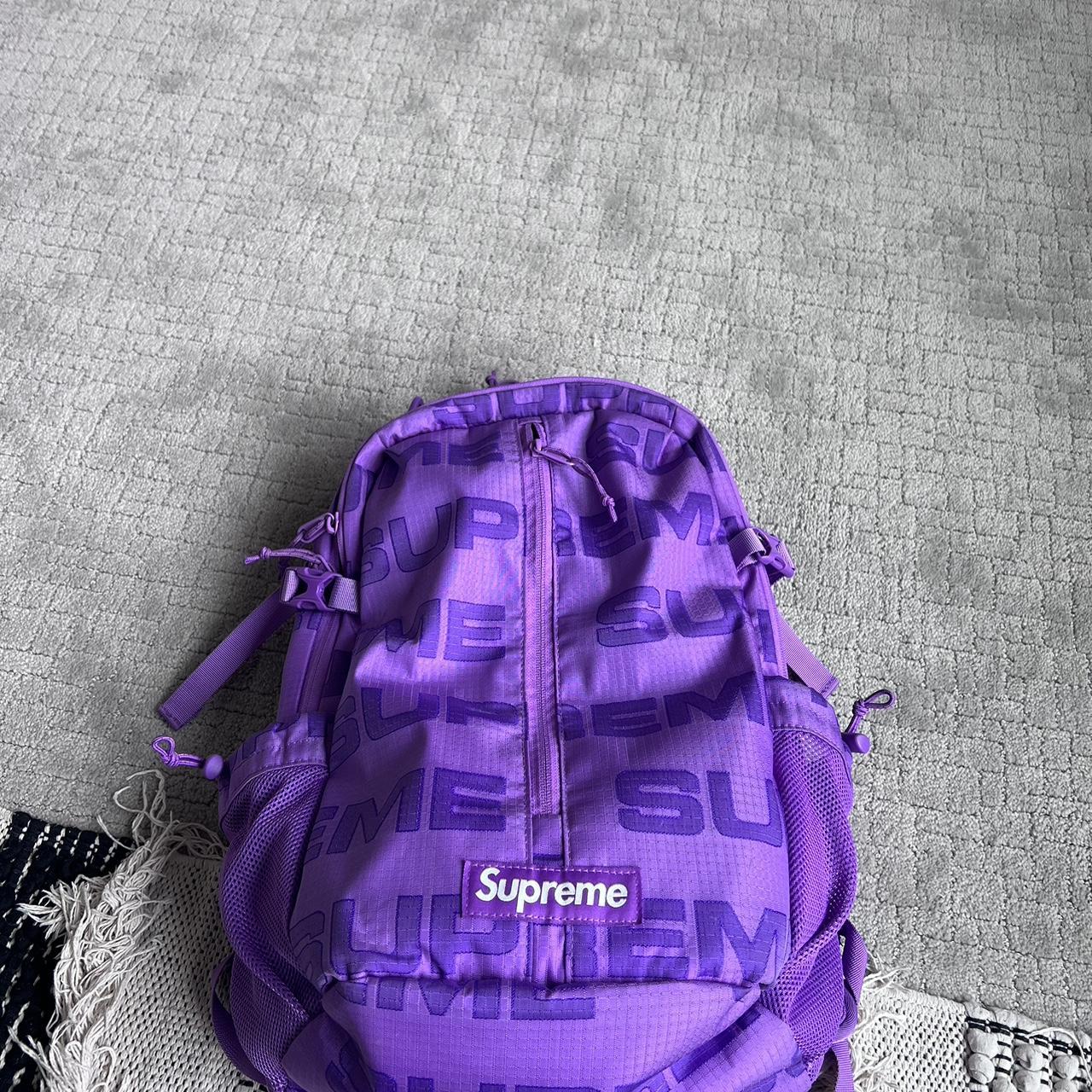 2021 purple Supreme backpack lightly used no damages... Depop