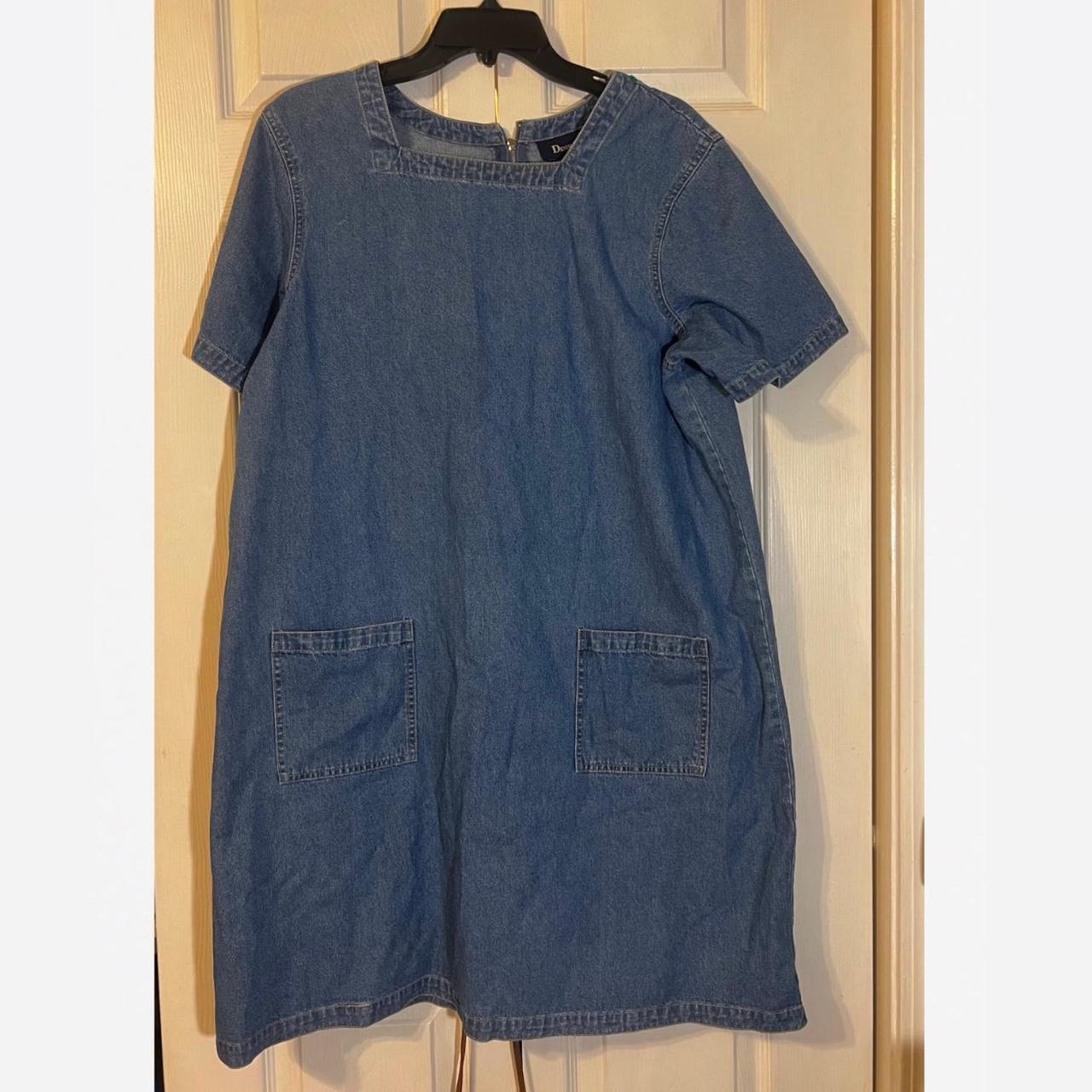 cute denim t shirt dress! the pictures make it look... - Depop