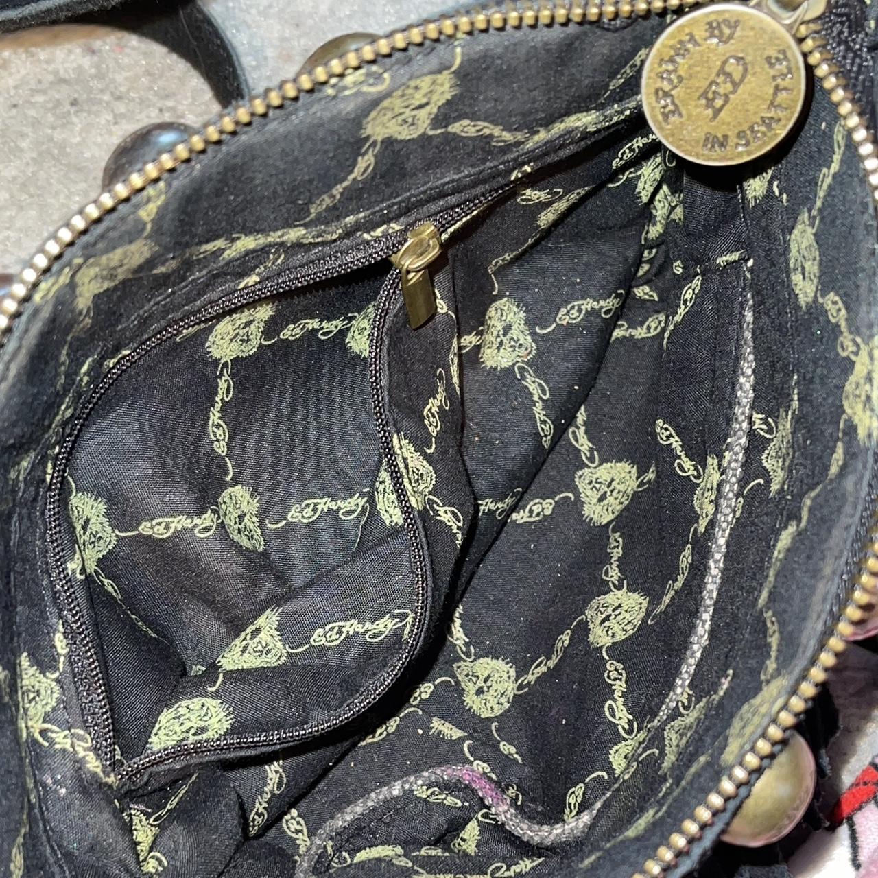 Ed Hardy Women's Grey and Black Bag | Depop