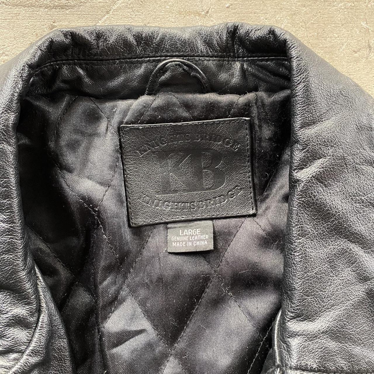 Classic Black Leather Jacket Mens Size Large but... - Depop