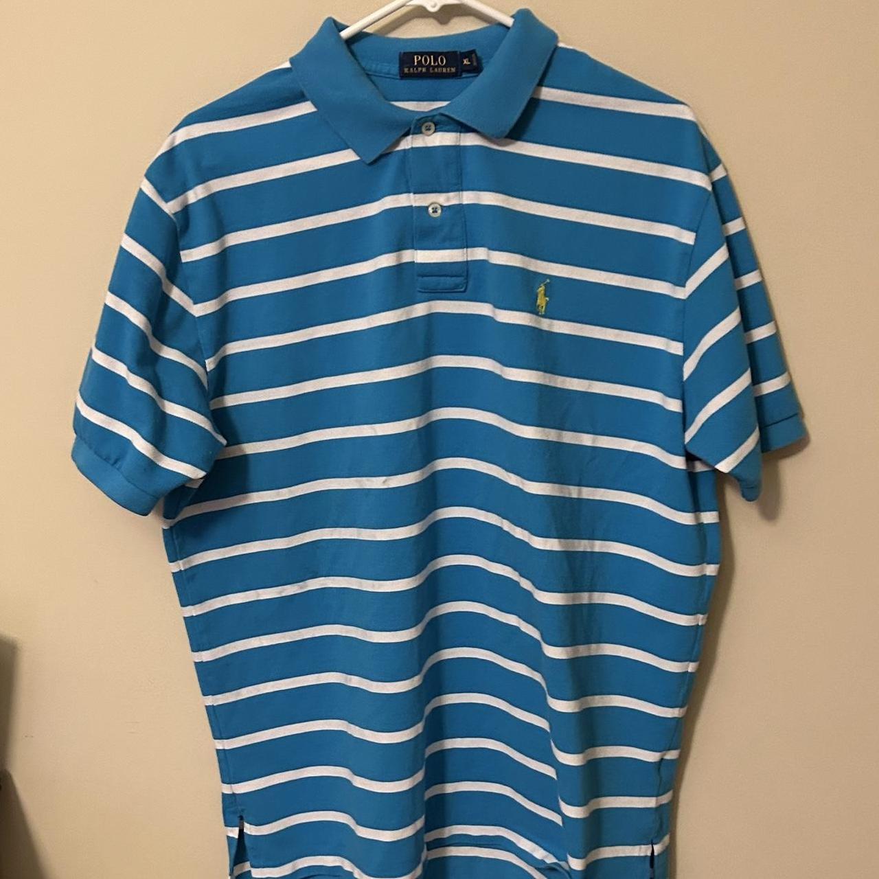 Ralph lauren blue 2024 shirt yellow horse