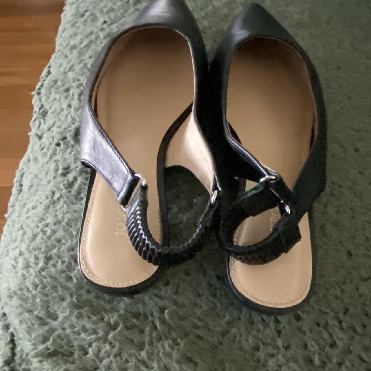 Women’s black leather sling back flats. Jo Mercer... Depop