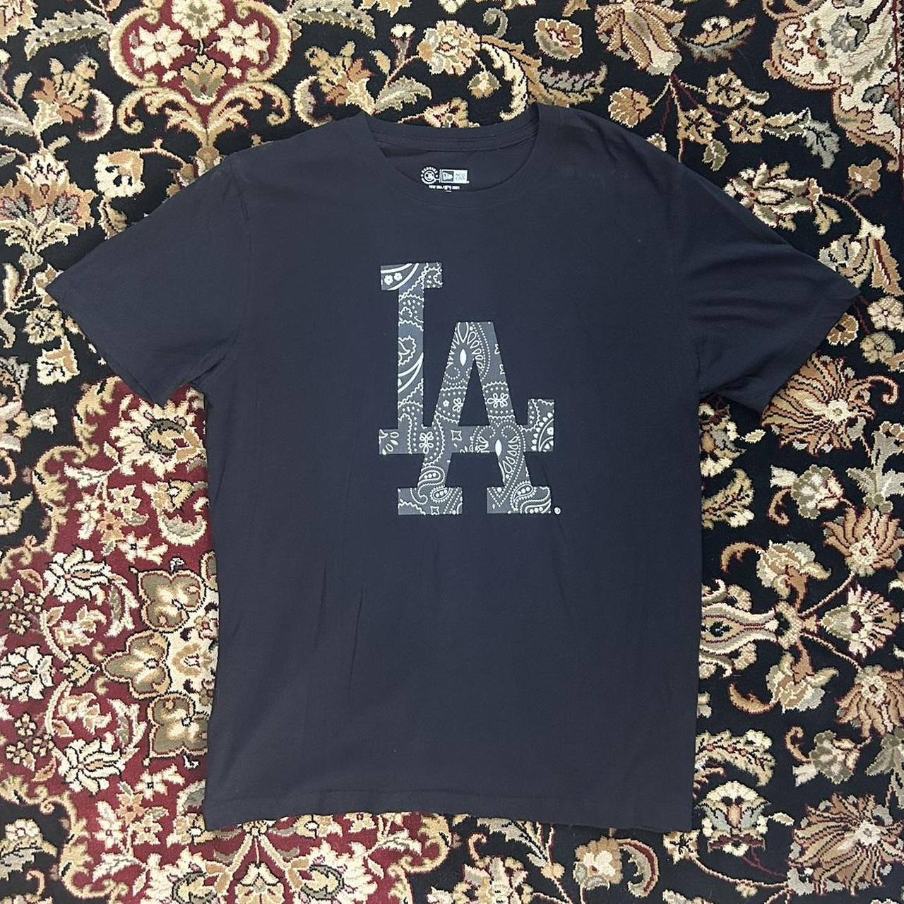 Men's T-Shirt New Era La Dodgers Photo Print Black T-Shirt Black