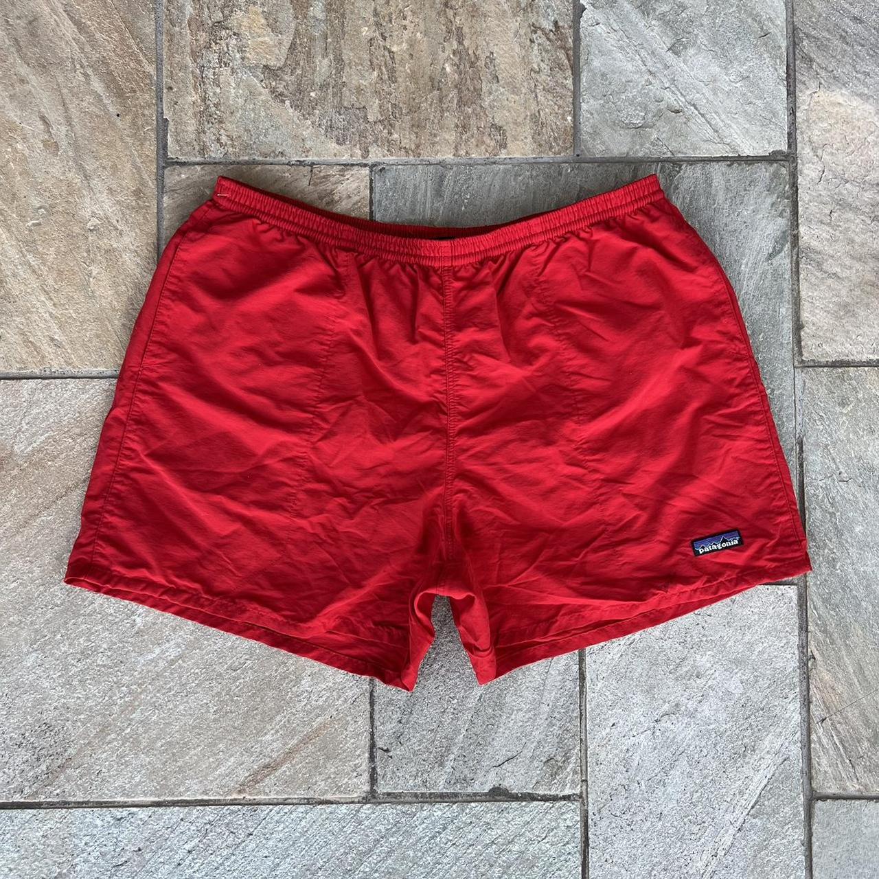 Crazy Vintage Patagonia Blank Red Baggies Shorts... - Depop