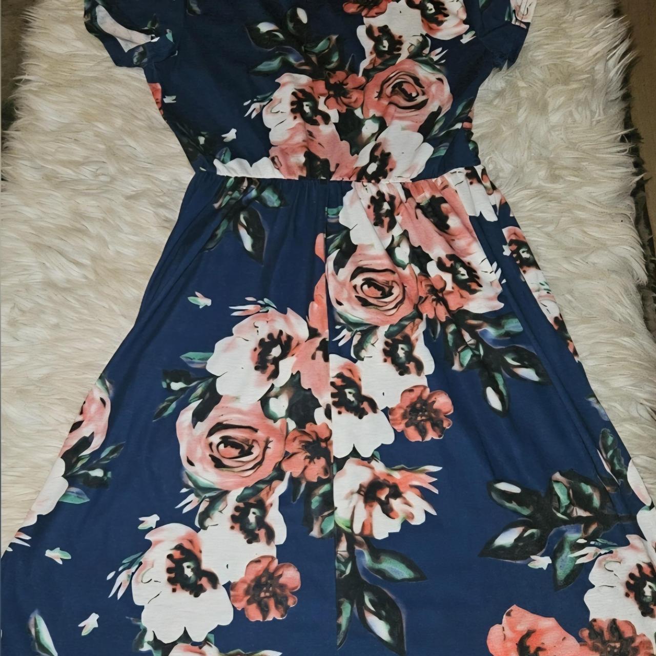 Women's Summer dresses - Navy/Multi - M – Navy fl… - image 4