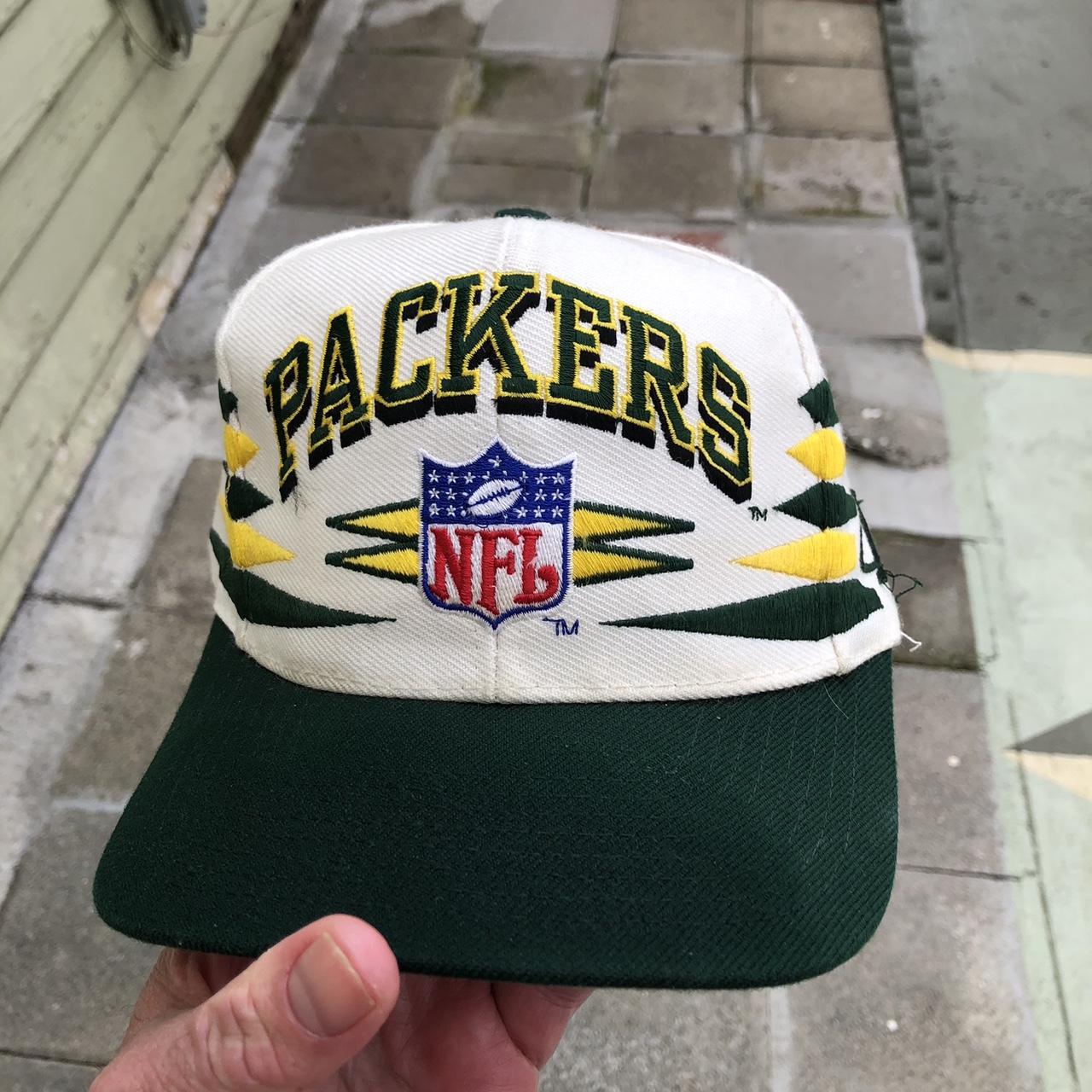 Vintage Green Bay Packers Script Style Snapback Hat - Depop