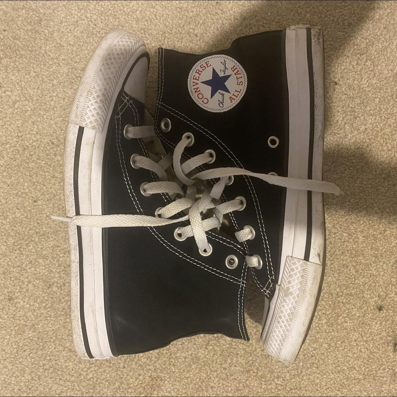 black high top converse size 5 but would fit 5.5 bit... - Depop