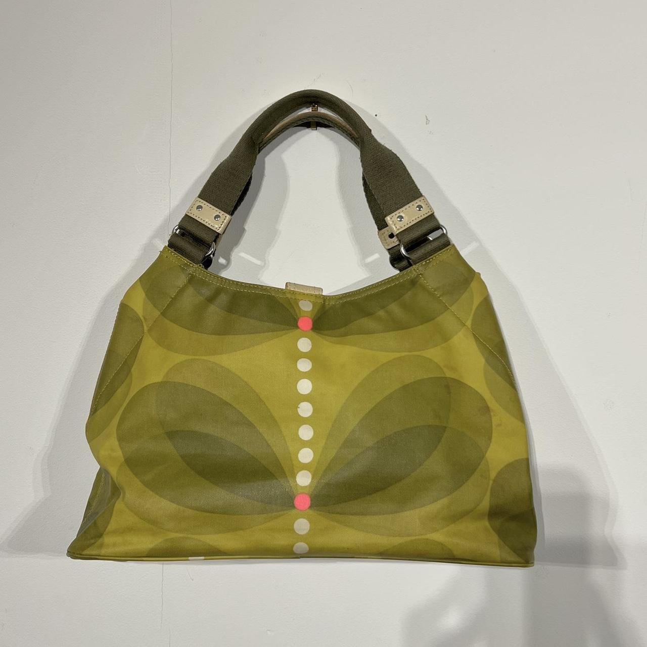 Orla Kiely Women's Green and Khaki Bag Depop