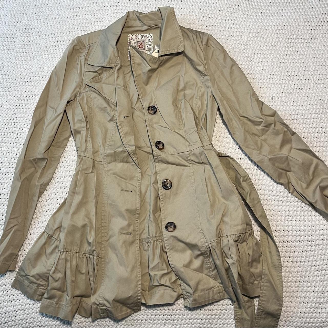 super cute women's trench coat! brand is decree with... - Depop