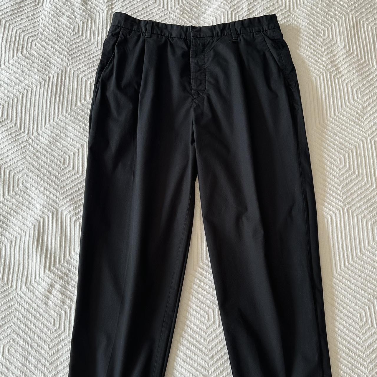 Black pleated cropped leg pants from AllSaints.... - Depop