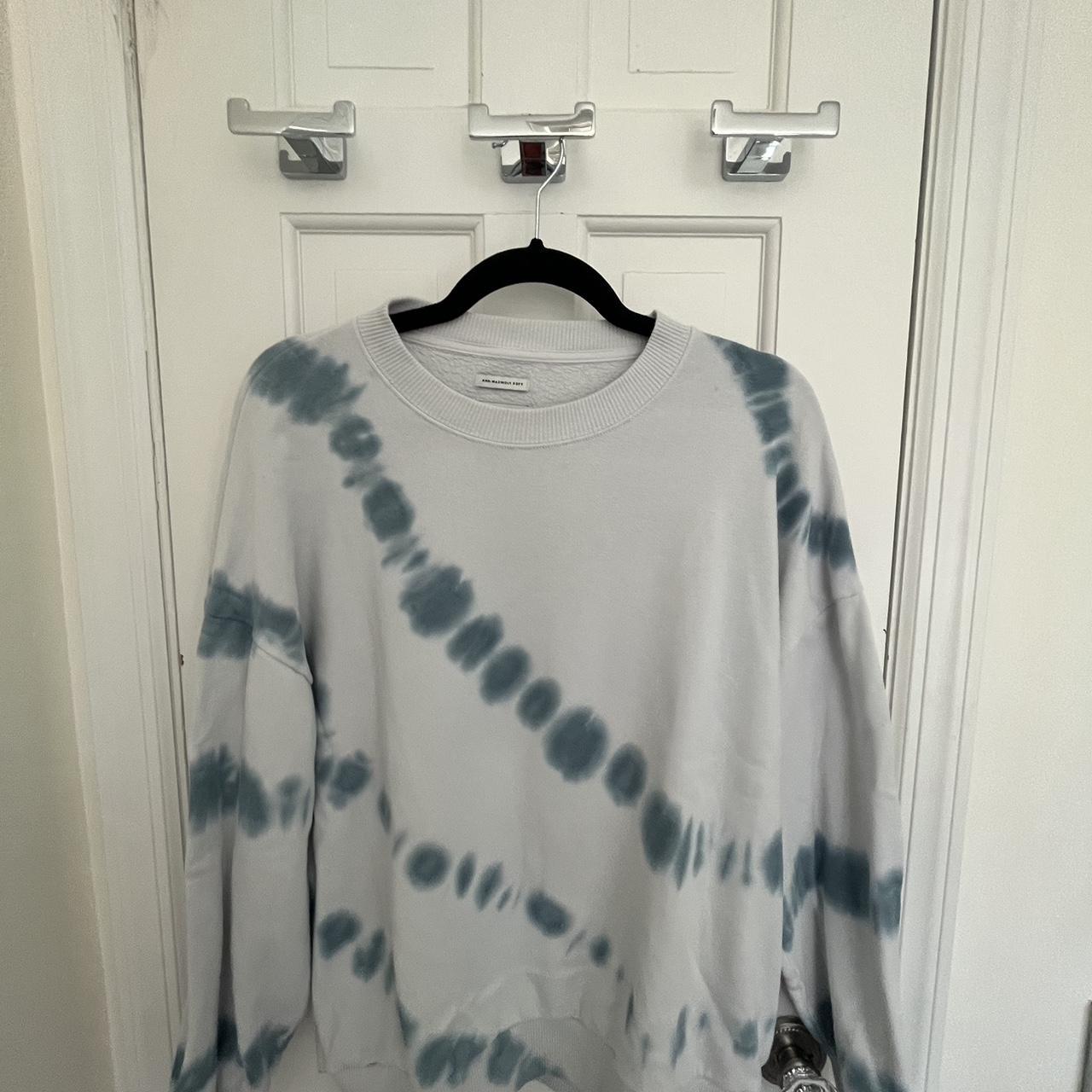 Blue and White Tie Dye American Eagle Crewneck