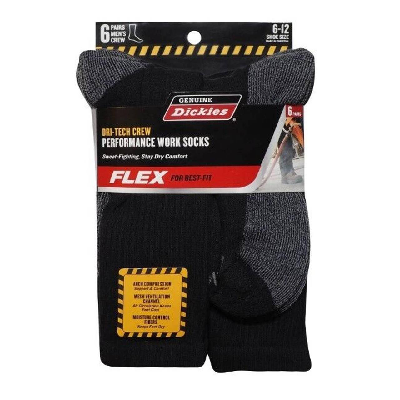Dickies Performance Mens Work Socks Black DriTech... Depop