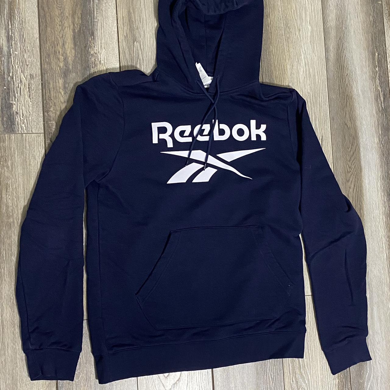 navy blue reebok hoodie Depop
