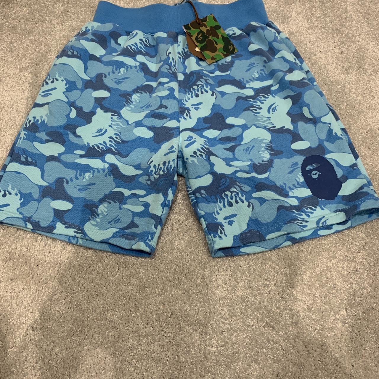 Blue camp Bape shorts Sold as seen (with tags and... - Depop