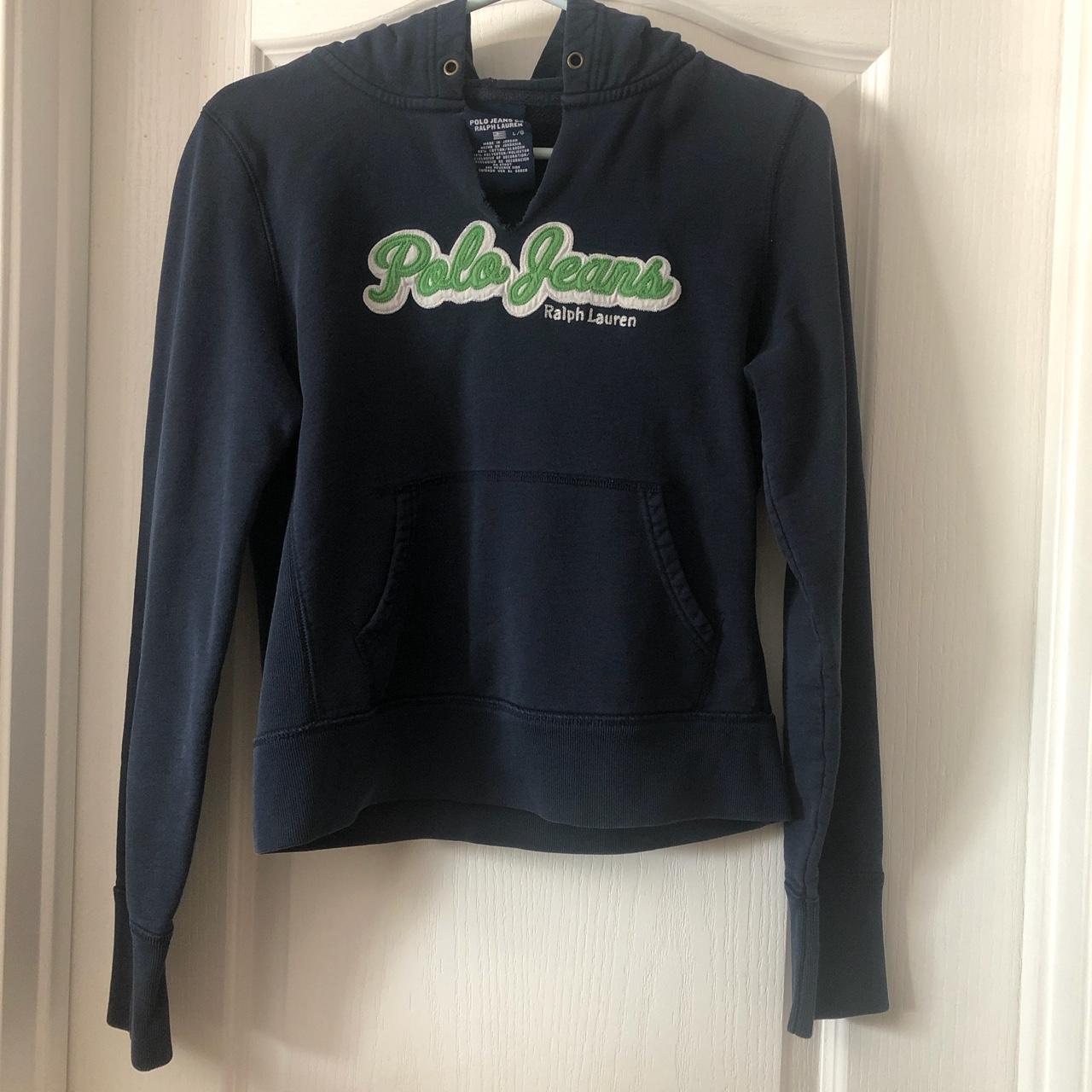 Vintage Polo Ralph Lauren Hoodie Black thick - Depop