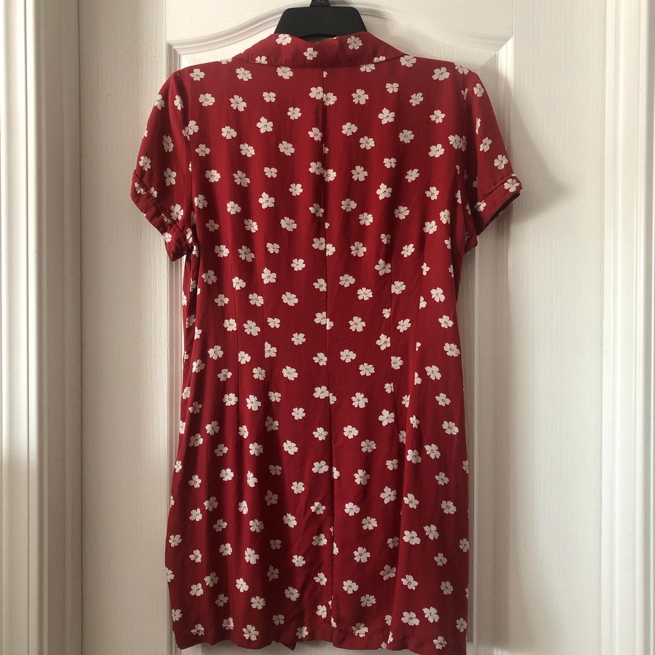 Reformation Women's White and Red Dress | Depop