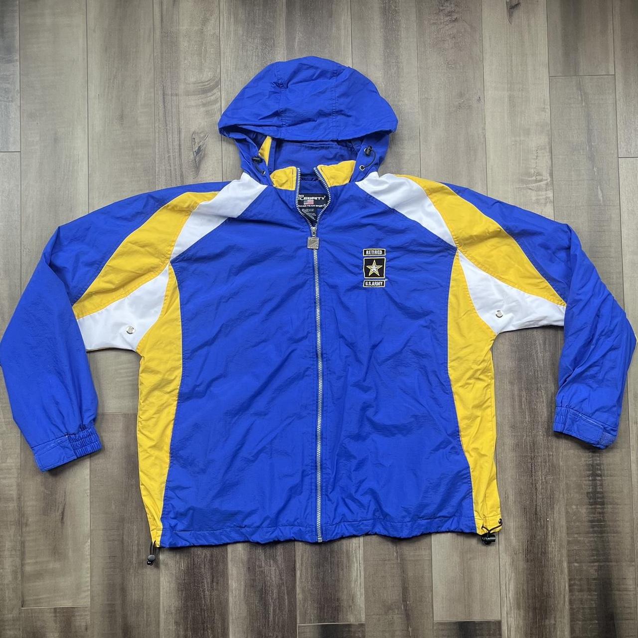 Men s Windbreaker Jacket Blue Yellow XL