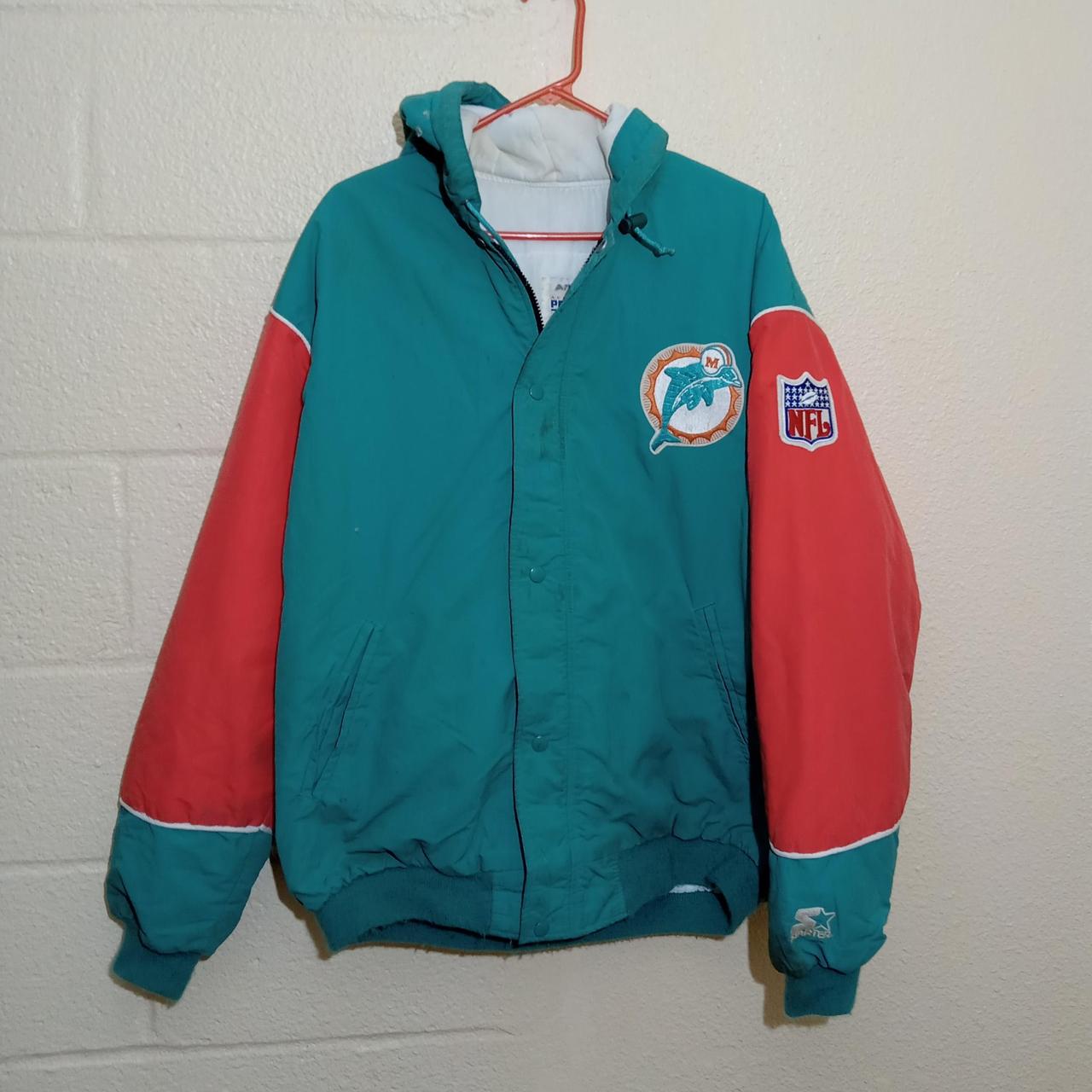 Vintage Starter Miami Dolphins Jacket Kids - Depop