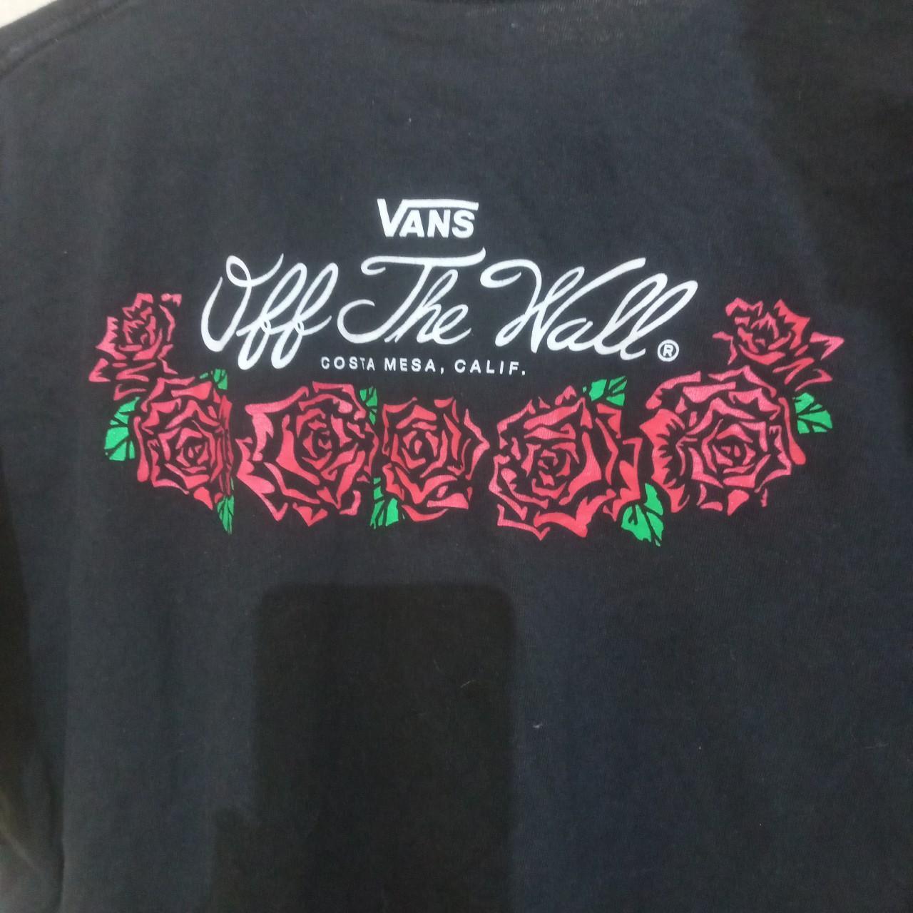 Vans of the wall roses black long sleeve Men's L... - Depop