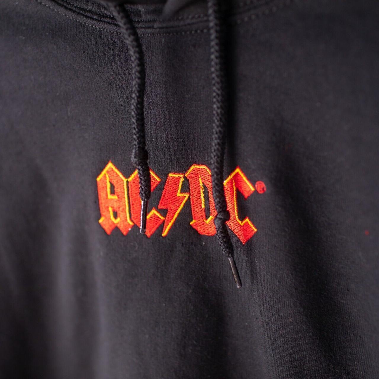 AC DC Cozy Fleece Studded AC DC Hooded Sweatshirt Depop