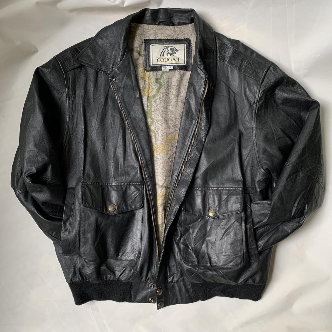 Vintage late 80s early 90s, real leather bomber... - Depop