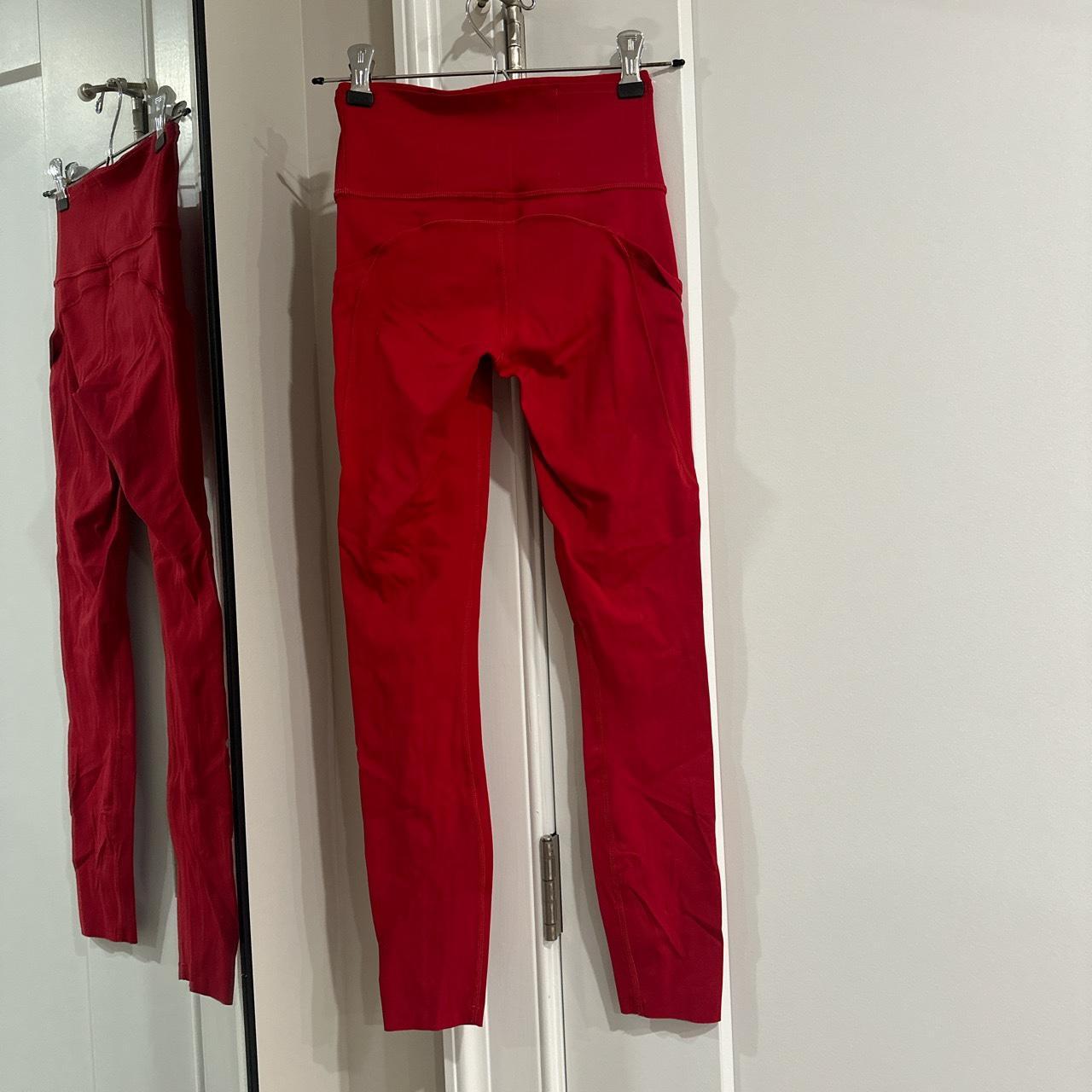 lululemon 25” dark red fast and free highrise... Depop