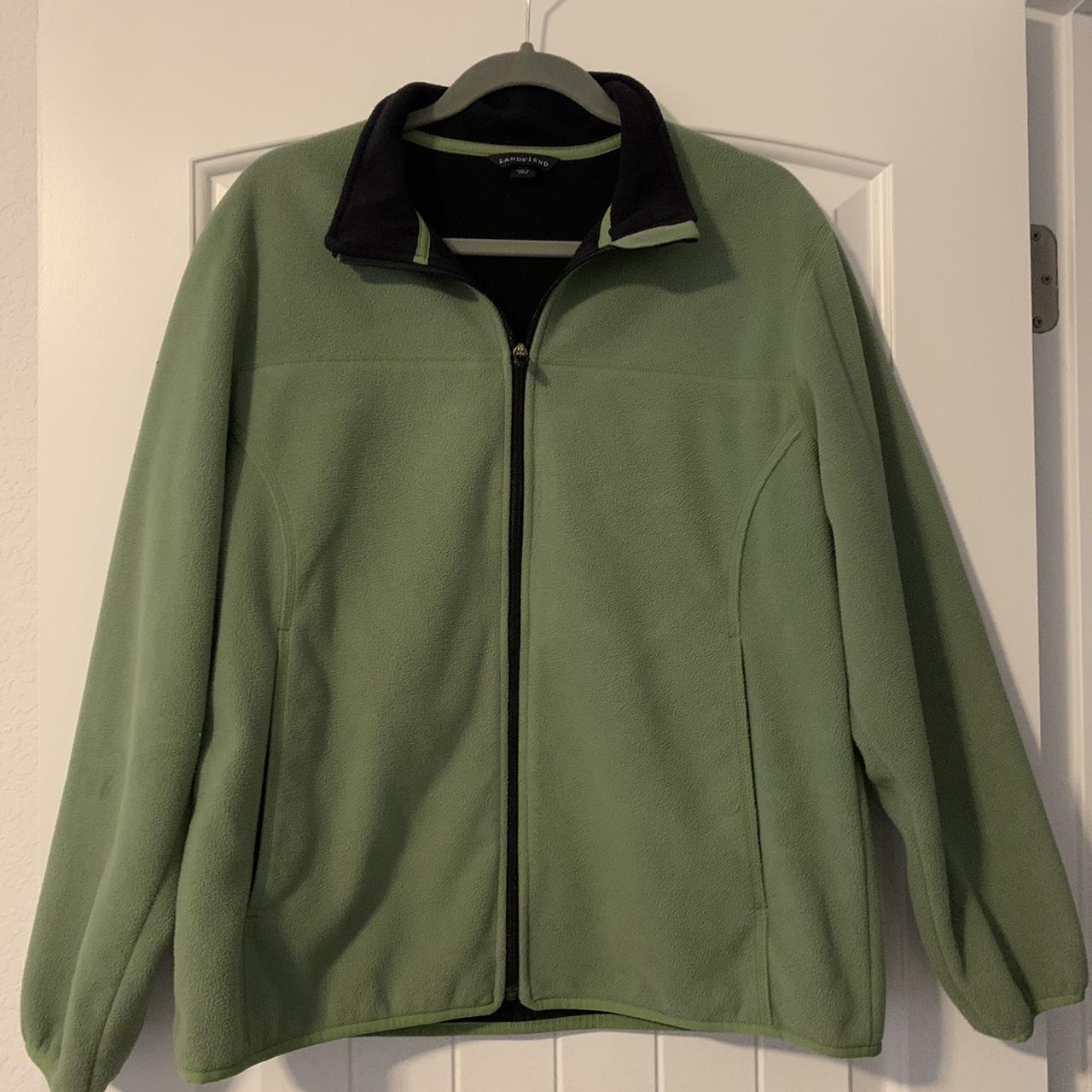 Land’s End Ladies Fleece Jacket. Size: L. 2 zipper... - Depop