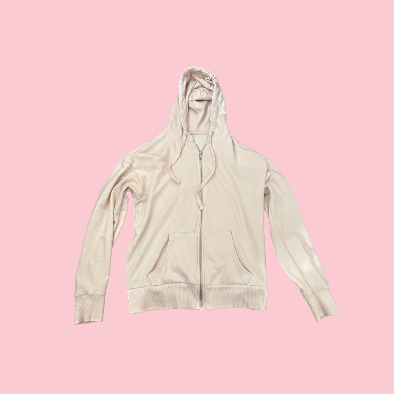baby pink zip up sweater size S but fits M/L... Depop
