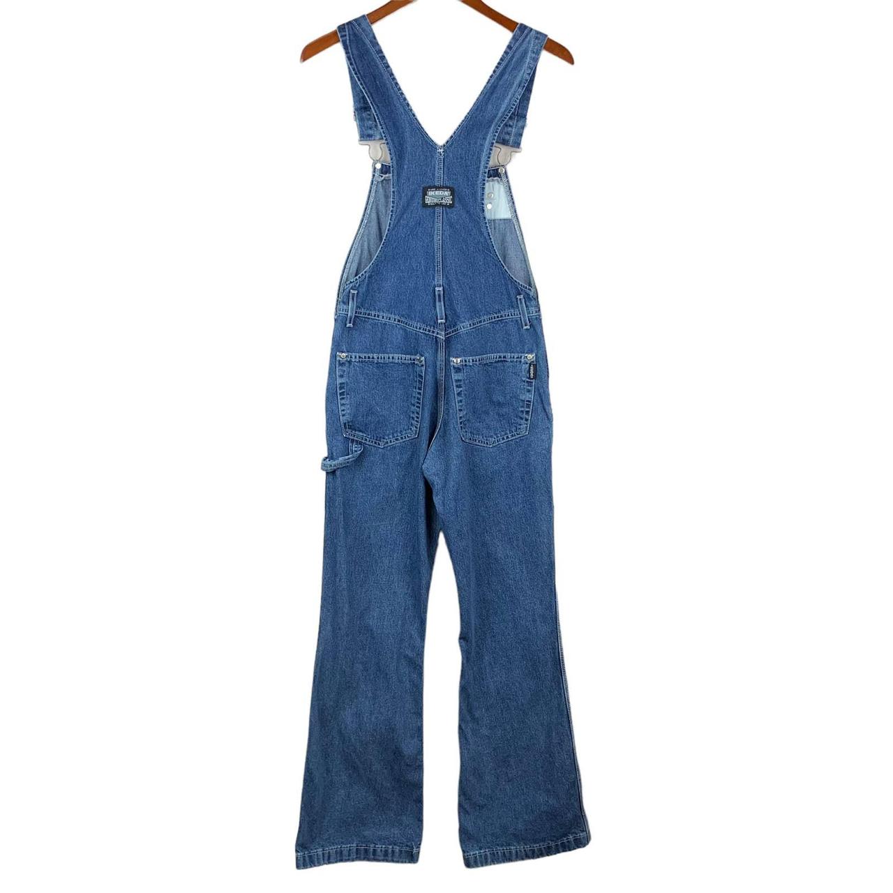 Vintage Ikeda blue denim overalls in women’s size... - Depop