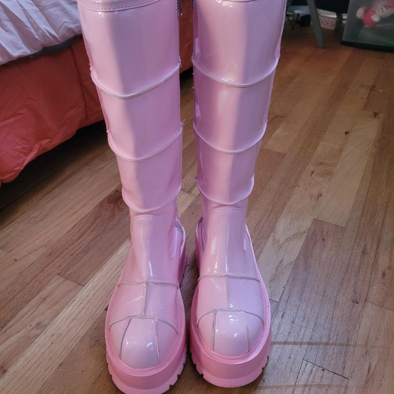 demonia holographic boots