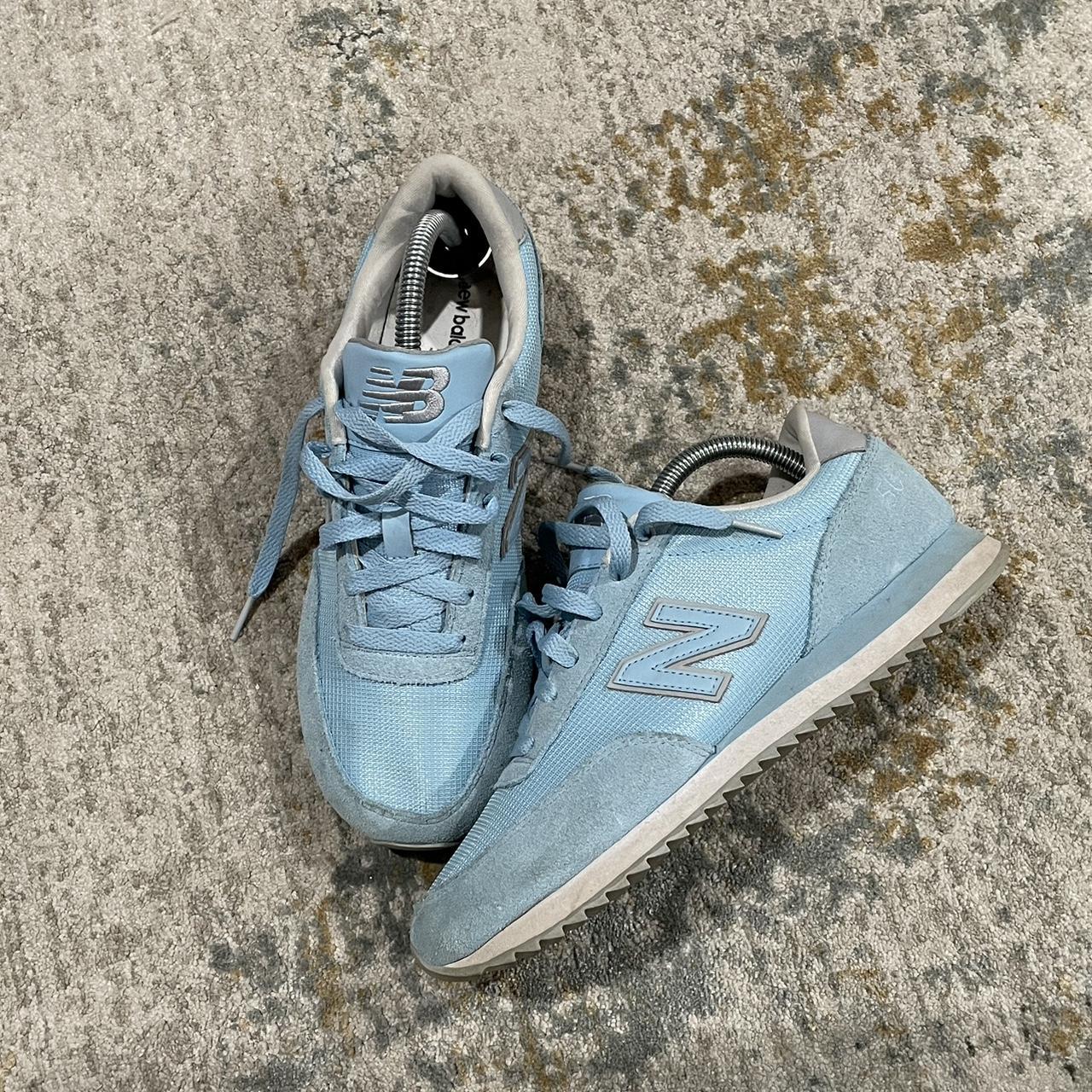 New Balance 501 baby blue In great shape just a bit... - Depop